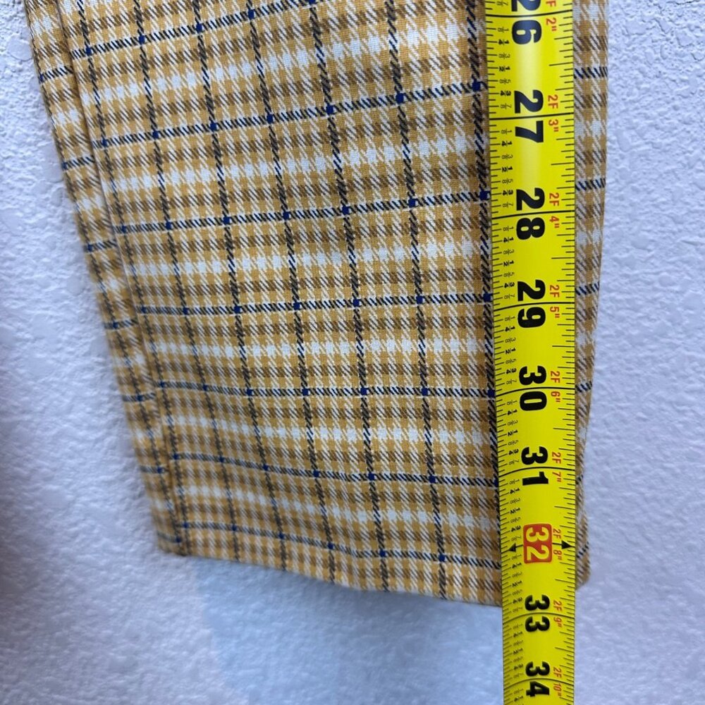 NWT Liverpool Yellow Plaid Trousers Womens Size 4 Rockabilly Pin Up Goth Retro - Picture 4 of 11